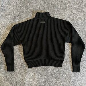 Fear of God Essentials Women's Jet Black Turtleneck Sweater Size Medium